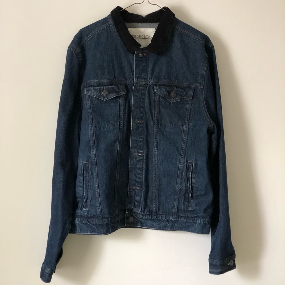 Aeropostale Mens Denim Trucker Jeans Jacket Blue XL